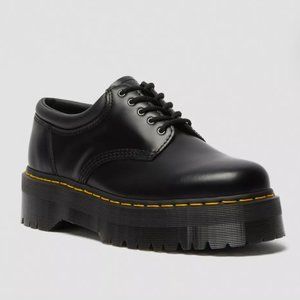 DR. MARTENS DOC 8053 Quad Black Leather Platform Oxfords Women’s 9/Men's 8